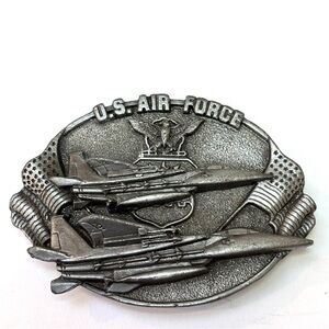 Vintage 1982 Bergamot Brass Works U.S. Air Force 3D Pewter Belt Buckle Patriotic
